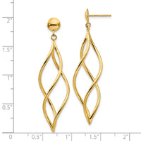 10k Curved Tube Dangle Earrings-INF