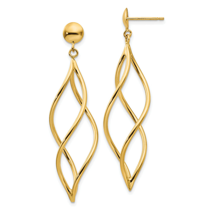 10k Curved Tube Dangle Earrings-10E965