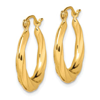 10k Fancy Small Hoop Earrings-10ER116
