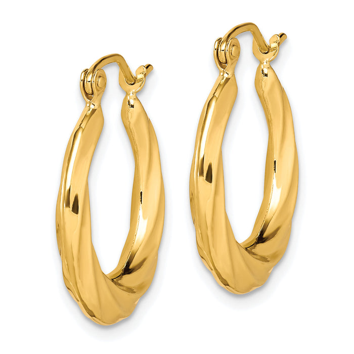 10k Fancy Small Hoop Earrings-10ER116