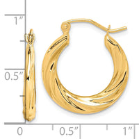 10k Fancy Small Hoop Earrings-10ER116