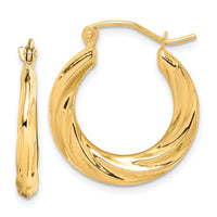 10k Fancy Small Hoop Earrings-10ER116