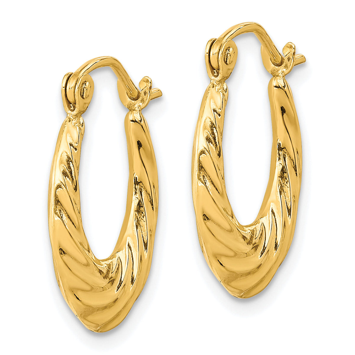 10k Fancy Small Hoop Earrings-10ER120