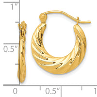 10k Fancy Small Hoop Earrings-10ER120