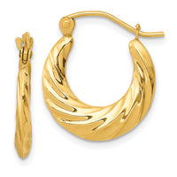 10k Fancy Small Hoop Earrings-10ER120