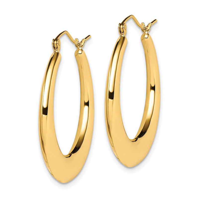 10k Polished Hollow Classic Earrings-10ER139