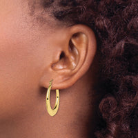 10k Polished Hollow Classic Earrings-10ER139