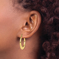 10k Polished Hollow Classic Earrings-10ER139