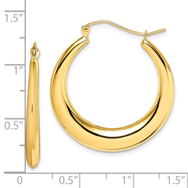 10k Polished Hollow Classic Earrings-10ER139