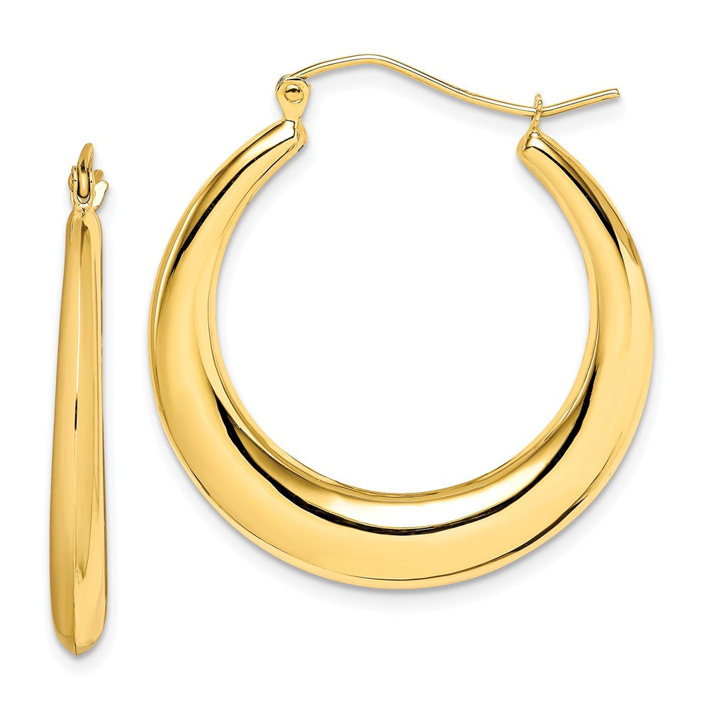 10k Polished Hollow Classic Earrings-10ER139