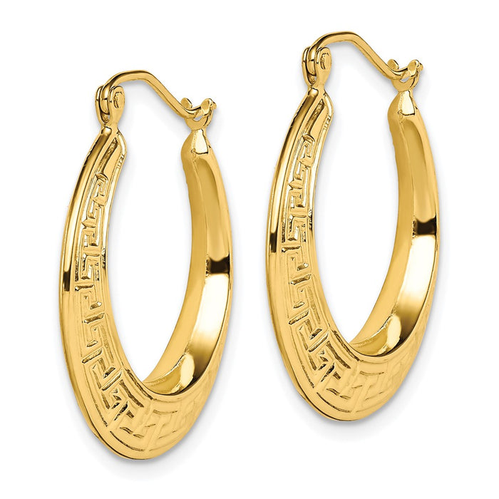 10k Polished Hollow Greek Key Earrings-10ER145
