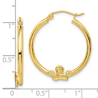 10k Angel Hoop Earrings-10ER151
