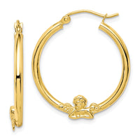 10k Angel Hoop Earrings-10ER151