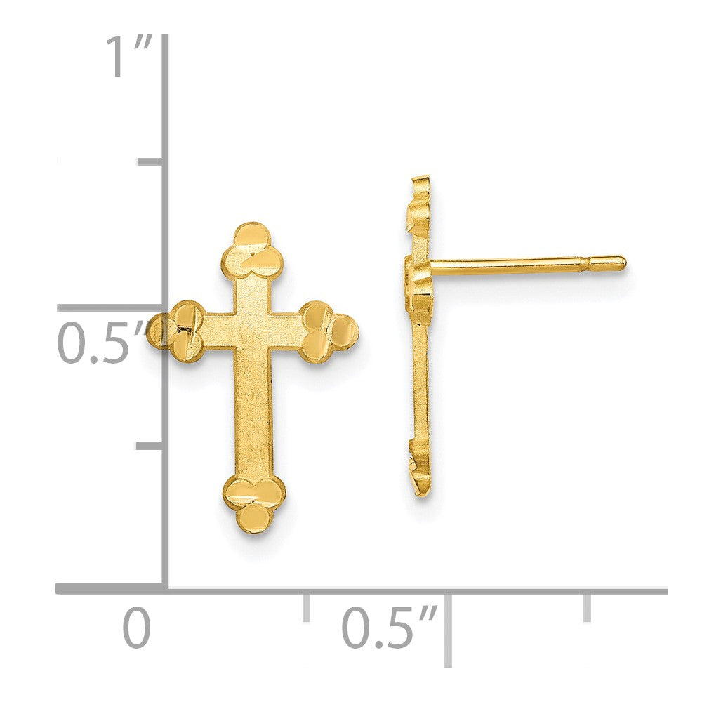 10k Budded Cross Earring-10ER19