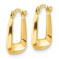 10K Hollow Squared Hollow Hoop Earrings-10ER249