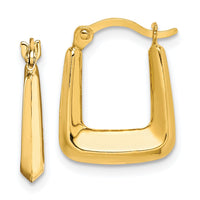 10K Hollow Squared Hollow Hoop Earrings-10ER249