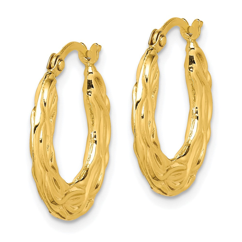 10k Patterned Hollow Hoop Earrings-10ER251