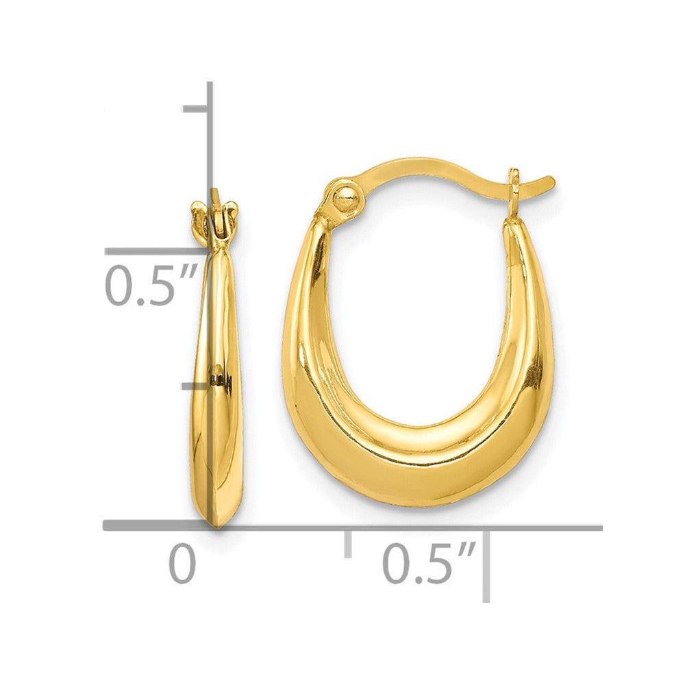 10K Hollow Hoop Earrings-10ER252