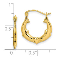 10K Dolphin Heart Hollow Hoop Earrings-10ER258