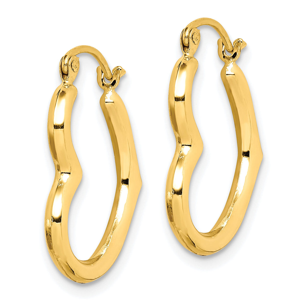 10K Hollow Heart Shape Hollow Hoop Earrings-10ER267