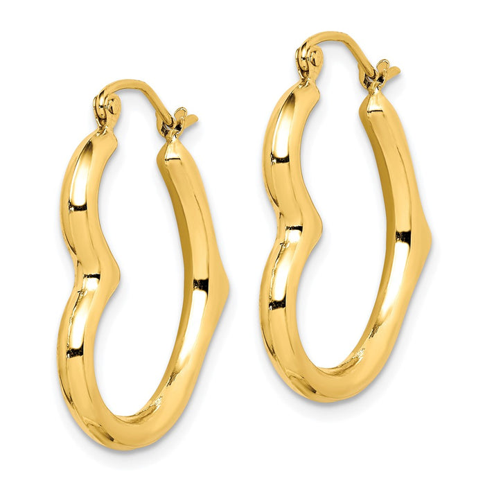 10K Hollow Heart Shape Hoop Earrings-10ER268