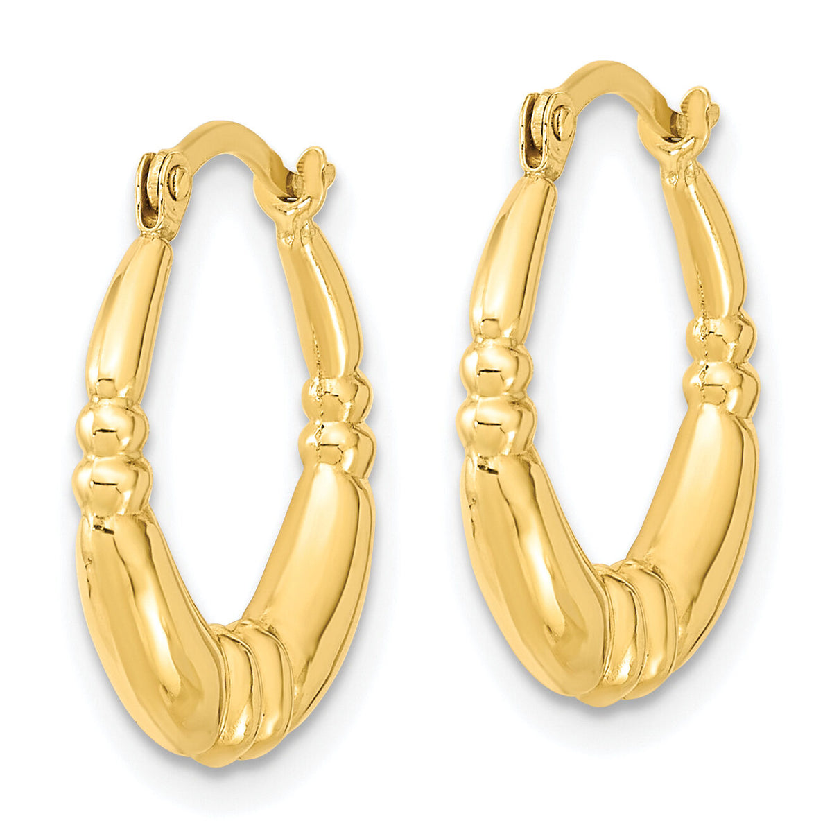10k Polished Hoop Earrings-10ER282