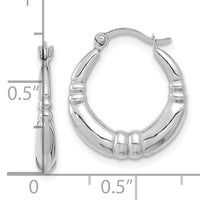 10k White Gold Polished Hoop Earrings-10ER282W