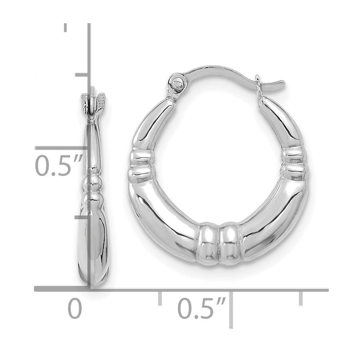 10k White Gold Polished Hoop Earrings-10ER282W