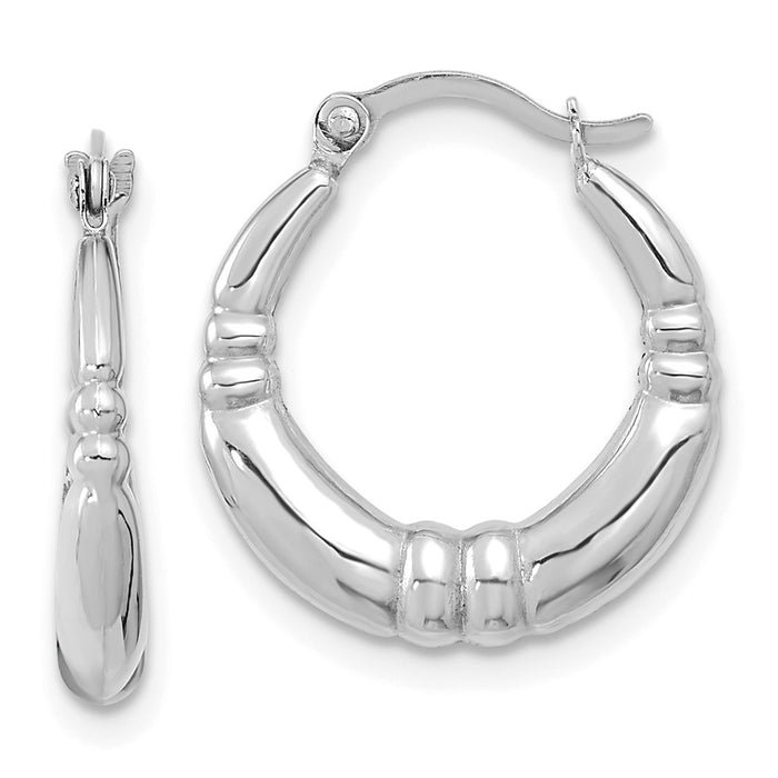 10k White Gold Polished Hoop Earrings-10ER282W