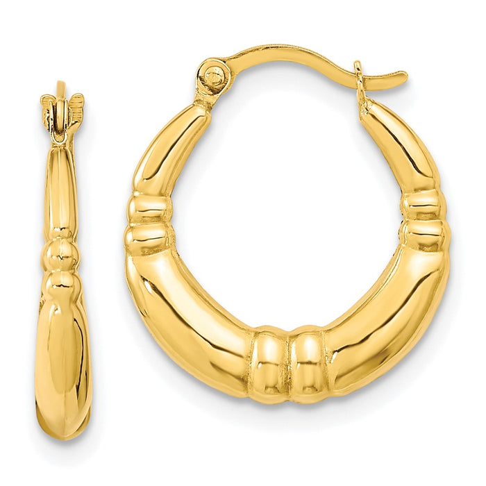 10k Polished Hoop Earrings-10ER282