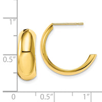 10k Polished 6.5mm J-Hoop Earrings-10ER292
