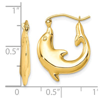 10k Polished Dolphin Hoop Earrings-10ER296