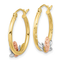 10k Tri-color Guadalupe Hoop Earrings-10ER299
