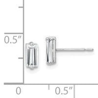 10K White Gold Polished CZ Stud Earrings-10ER318