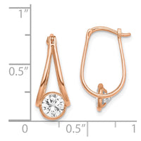 10K Rose Gold Polished CZ Hoop Earrings-10ER320