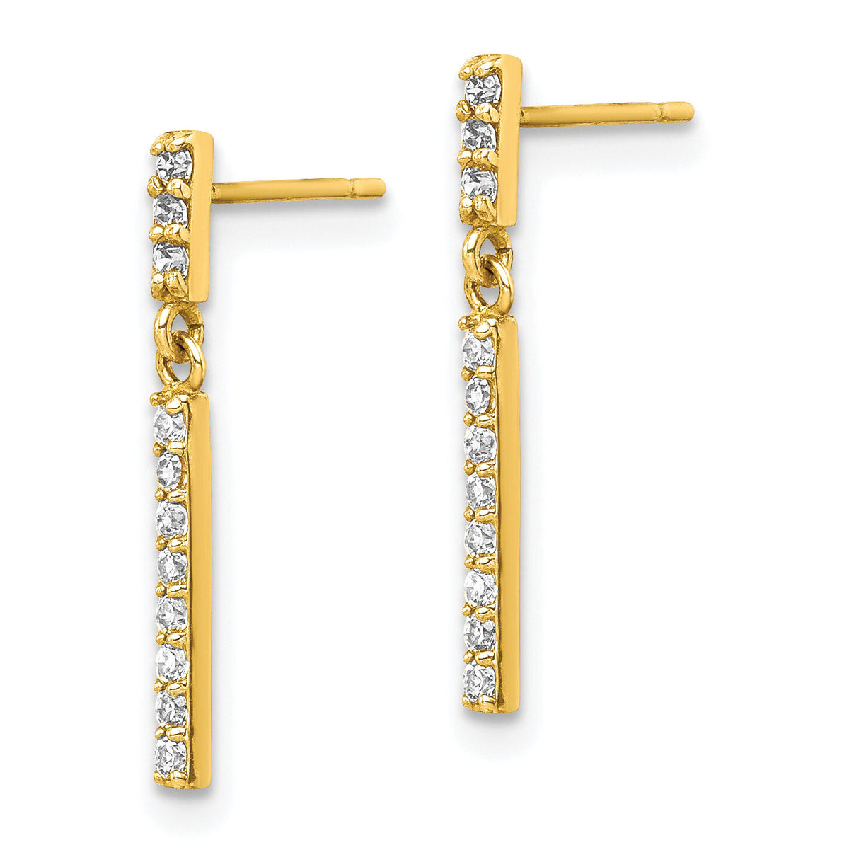 10K CZ Dangle Earrings-10ER322