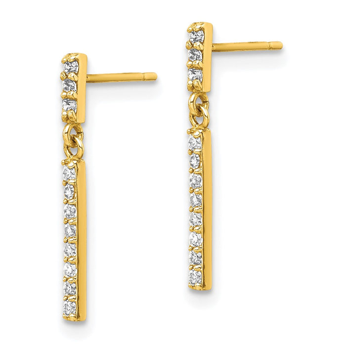 10K CZ Dangle Earrings-10ER322