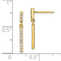 10K CZ Dangle Earrings-10ER322