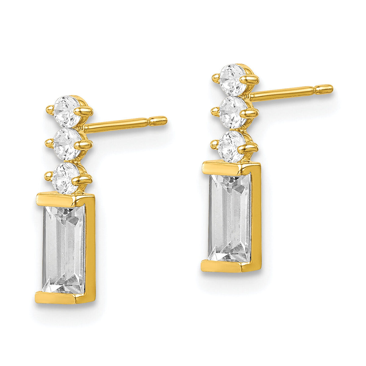 10K Polished CZ Earrings-10ER324
