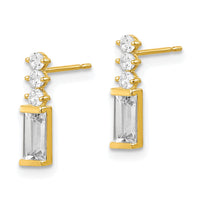 10K Polished CZ Earrings-10ER324