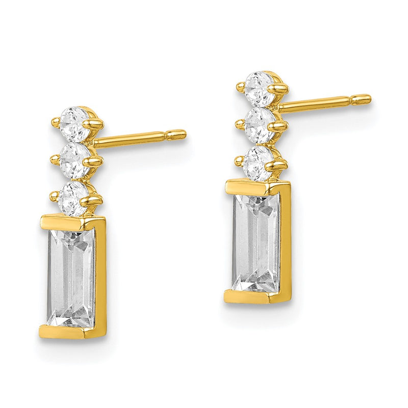 10K Polished CZ Earrings-10ER324