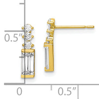 10K Polished CZ Earrings-10ER324
