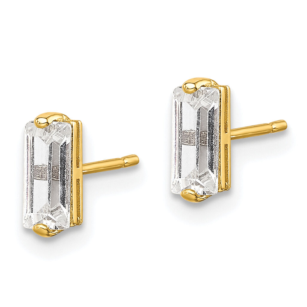 10K Polished CZ Stud Earrings-10ER325