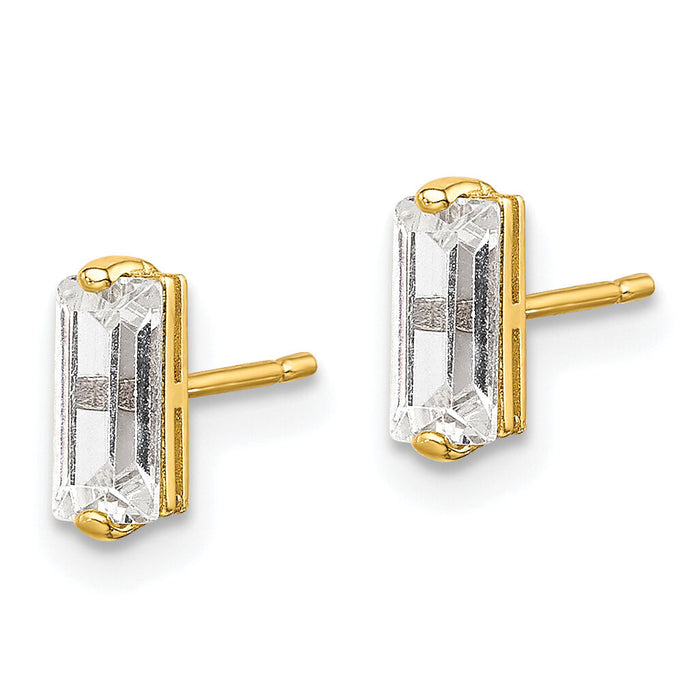 10K Polished CZ Stud Earrings-10ER325