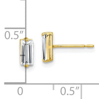 10K Polished CZ Stud Earrings-10ER325