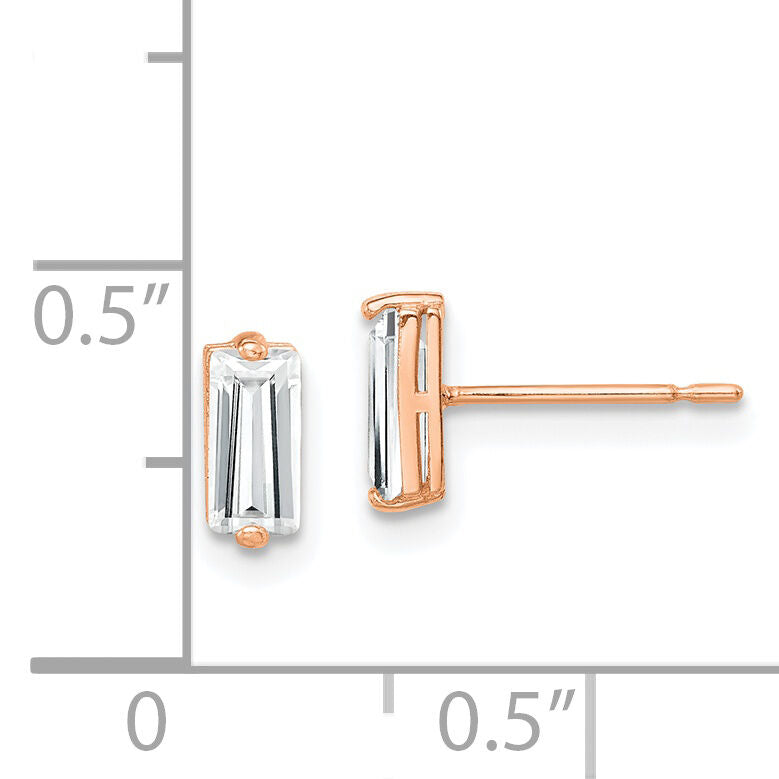 10K Rose Gold Polished CZ Stud Earrings-10ER326