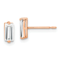 10K Rose Gold Polished CZ Stud Earrings-10ER326