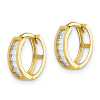 10K CZ Hinged Hoop Earrings-10ER330