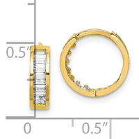 10K CZ Hinged Hoop Earrings-10ER330
