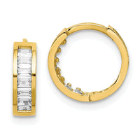 10K CZ Hinged Hoop Earrings-10ER330